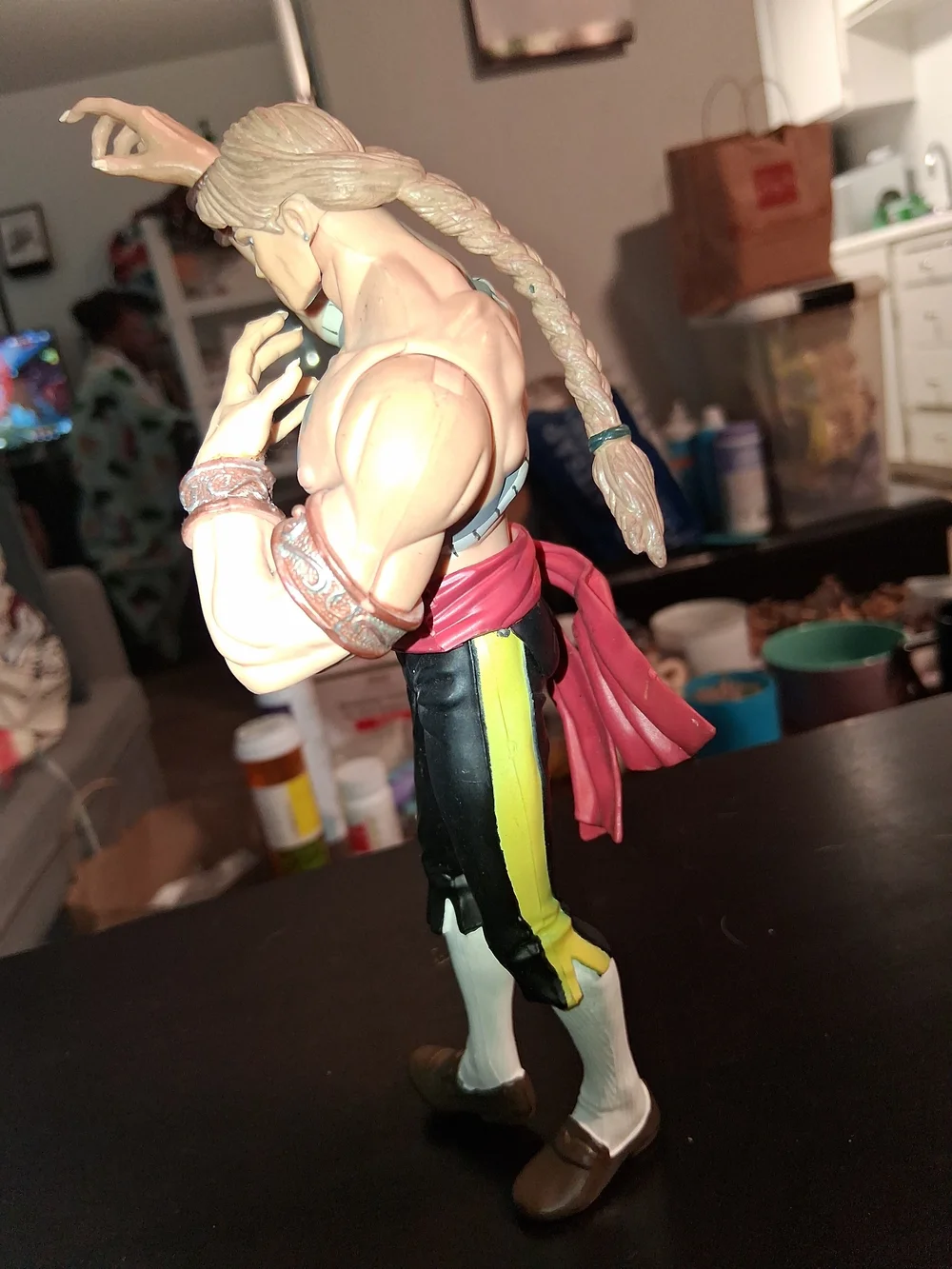 Vintage 1999 ReSaurus Street Fighter Vega Player 2 Black Pants Action Figure Loo